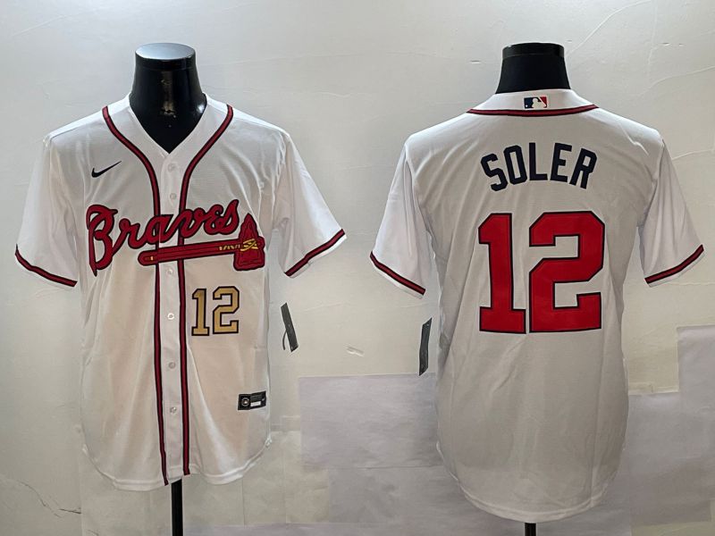 Men Atlanta Braves #12 Soler White Game 2024 Nike MLB Jersey style 2->philadelphia eagles->NFL Jersey